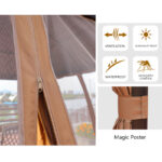 THM SunnyHome 12′ x 10′ Hard Top Aluminum Gazebo | Sun Shelter | Sun Shade w Curtain and Mosquito Netting