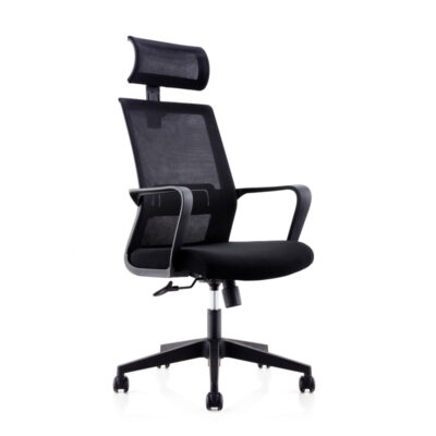 THM – Full Back With Adjustable Headrest / Mesh Back / Office Chair / Black